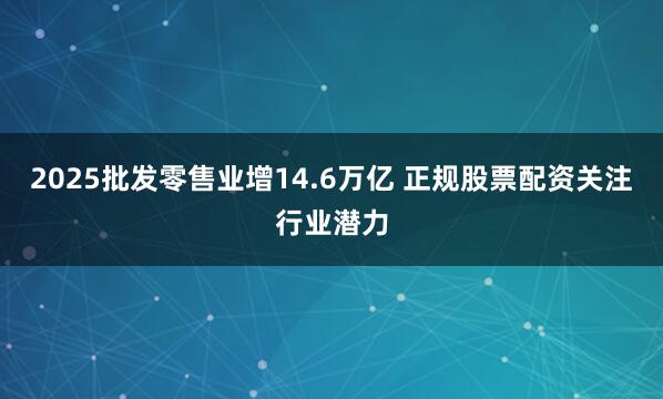 2025批发零售业增14.6万亿 正规股票配资关注行业潜力