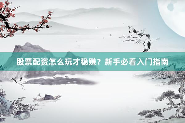 股票配资怎么玩才稳赚？新手必看入门指南