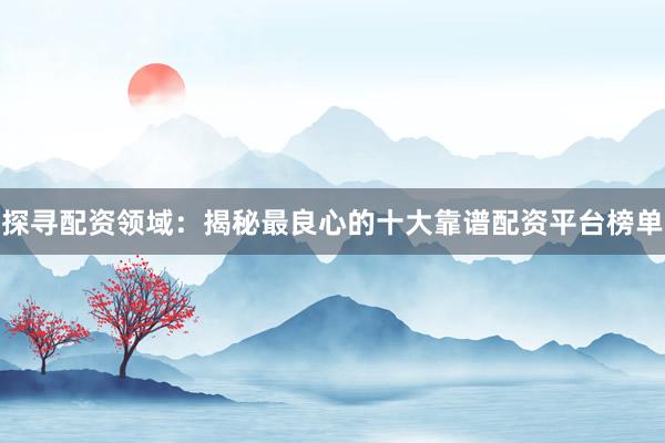 探寻配资领域：揭秘最良心的十大靠谱配资平台榜单