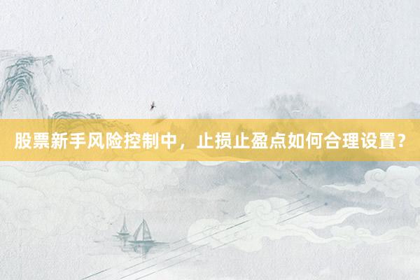 股票新手风险控制中，止损止盈点如何合理设置？