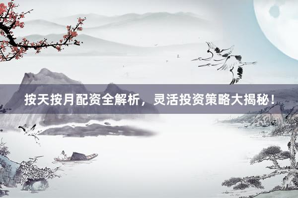 按天按月配资全解析，灵活投资策略大揭秘！
