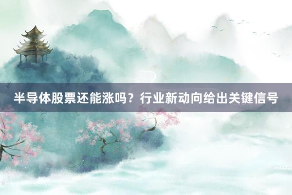 半导体股票还能涨吗？行业新动向给出关键信号