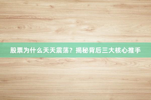 股票为什么天天震荡？揭秘背后三大核心推手