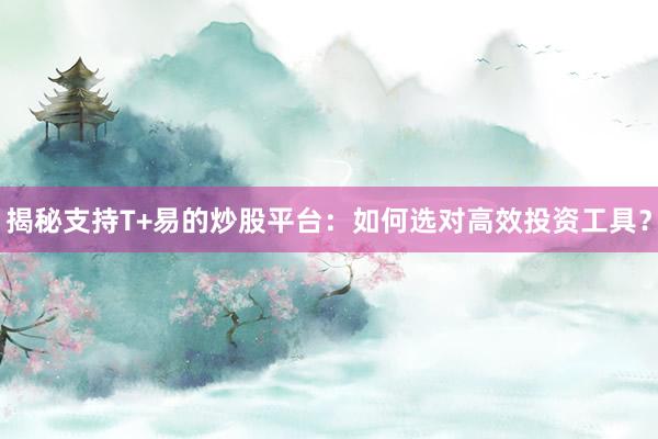 揭秘支持T+易的炒股平台：如何选对高效投资工具？