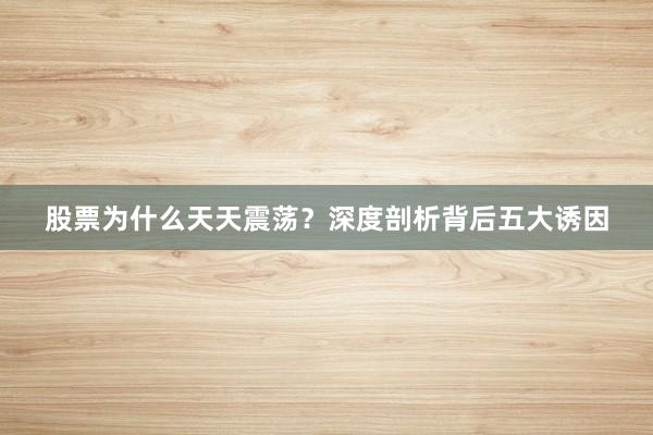 股票为什么天天震荡?深度剖析背后五大诱因