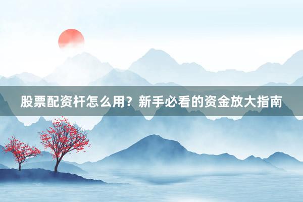 股票配资杆怎么用？新手必看的资金放大指南