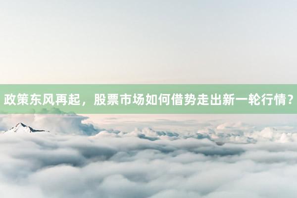 政策东风再起，股票市场如何借势走出新一轮行情？