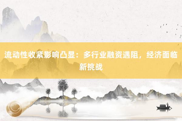 流动性收紧影响凸显：多行业融资遇阻，经济面临新挑战